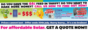 Halcol Energy - 44c Feed In Tariff News and July Special Offers
