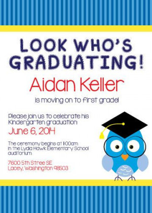 Preschool graduation invitation or Kindergarten graduation invitation ...