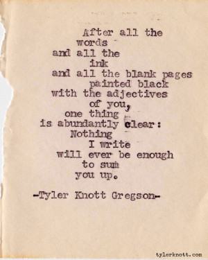 Tyler Knott Gregson Typewriter series #153