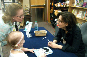 Michelle's Mom, Mary, with Michelle talking to RJ Palacio