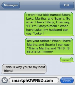 Stacy, Luke, Martha, and Sparta. So when I have Stacy, I can say, 