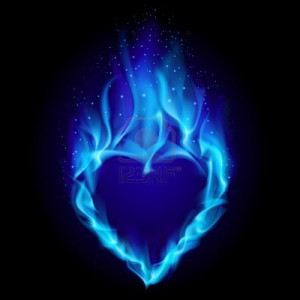 10360583-heart-in-blue-fire-illustration-on-black-background-for ...