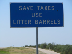 fiscally-angled warning about littering