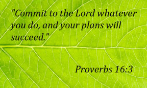 Commit to the Lord whatever you do, and your plans will succeed ...