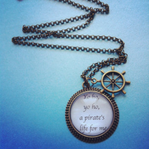 ... quote pirates of the caribbean inspired necklace with ship wheel charm