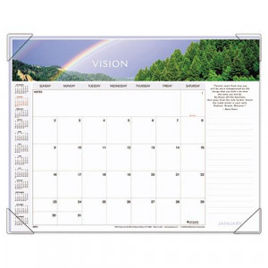 AAG89801 RECYCLED MOTIVATIONAL PANORAMIC MONTHLY DESK PAD, 22 X 17 ...