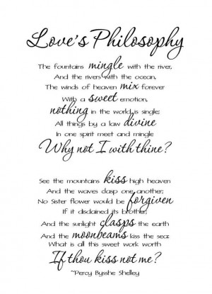 Love's Philosophy by Percy Bysshe Shelley