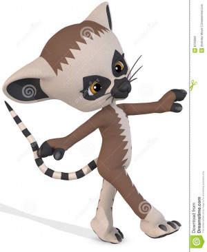 Stock Photography: Cute Lemur - Toon Figure