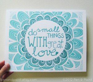 ... With Great Love, Inspiration, Inspiring Quote. $17.50, via Etsy
