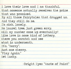 bright eyes lyrics | Waste of paint