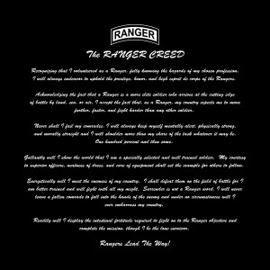 12 x 12 ranger creed recognizing that i volunteered as a ranger fully ...