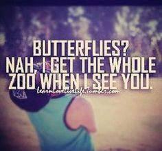 Butterflies? Nah, I get the whole zoo when I see you More