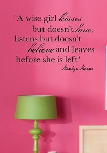 Wise-girl-kisses-Marilyn-Monroe-Vinyl-Wall-Decal-Quote
