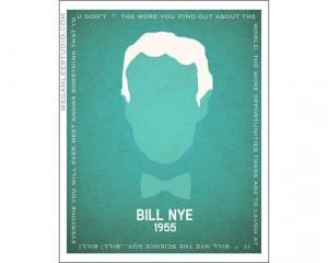 11x14 Bill Nye Art Print - Science Guy, Scientist Silhouette Poster ...