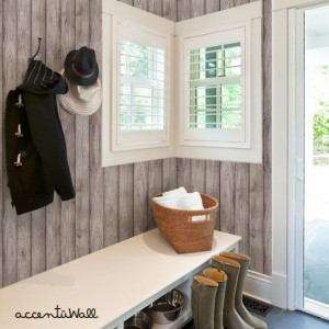 Grey Wood Peel and Stick Fabric Wallpaper by AccentuWall on Etsy: Grey ...