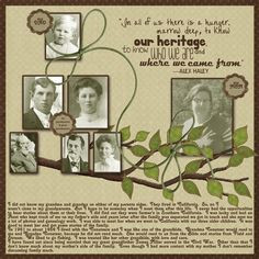 family tree scrapbook, heritage scrapbook pages, genealog scrapbook ...