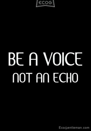 Quotes – Be a voice not an echo