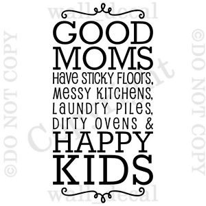 ... Happy-Kids-Sticky-Floors-Dirty-Kitchens-Wall-Decal-Quote-Vinyl-Sticker