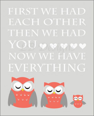 Gray and Coral Owl/Woodland Nursery Quote Print 8x10 by LJBrodock, $10 ...
