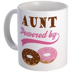 aunt funny donut quote mug aunt powered by donuts funny doughnut quote ...