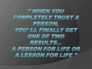 Trust: you get one of two results.