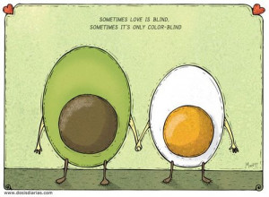 love cute food true cartoon comic egg avocado color blind
