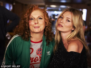 Absolutely battered: Jennifer Saunders (as Edina Monsoon) appears with ...
