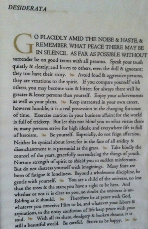 Desiderata...I have always loved this!