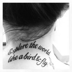 Meaningful flying Tattoo quotes on nape for cool girls - Explore the ...