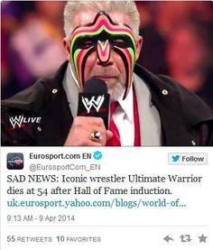 Warrior , wwe , WWE , ultimate warrior , rip , wwf , warrior ...