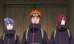 Adult Yahiko with Konan and Nagato