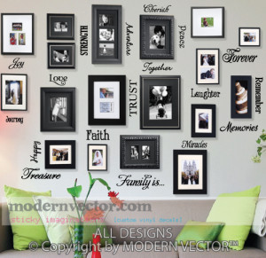 Picture Collage Words Vinyl Wall Quote Decals FAMILY IS
