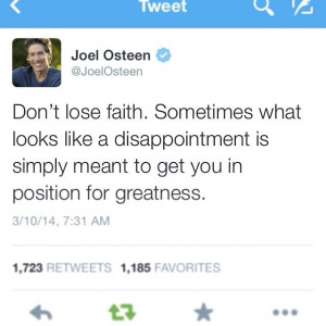 Don't lose faith