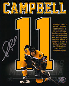 ... Campbell-Boston-Bruins-Signed-2013-Playoffs-Injury-Quote-Limited-8x10