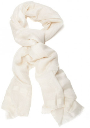 Love Quotes Linen Lurex Scarf in White (ivory)
