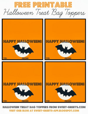 Free Printable Halloween Treat Bag Toppers