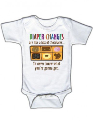 Diaper Changes Are Like A Box Of Chocolates Funny Baby Bodysuit ...