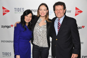 Sheryl WuDunn Olivia Wilde and Nicholas D Kristof attend Games For