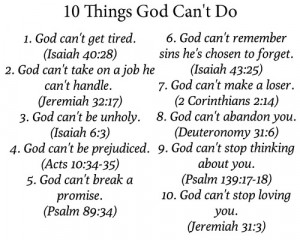 10 Things God Can’t Do10 characteristics of God to encourage and ...