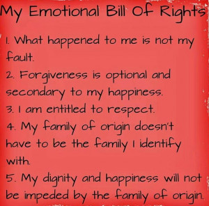 My emotional bill of rights