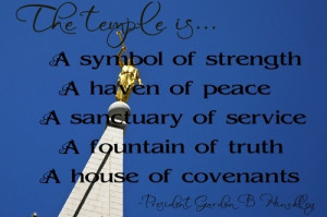 The temple is: A symbol of strength, A haven of peace, A sanctuary of ...