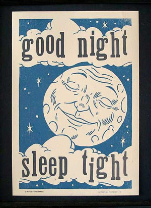 Good Night, Sleep Tight Letter Press Print