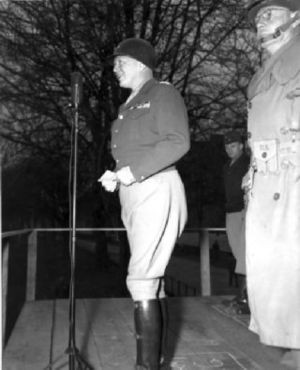 Patton giving a speech to the 3rd Army