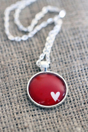 Silver Glitter Quote Necklace Life Won't by KitschyKooDesign