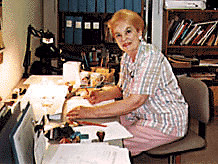 Phyllis at work in the color key department at Film Roman.