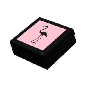 Pink and Black Flamingo Keepsake Boxes
