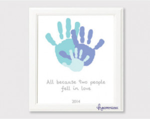 of Love Handprint Art | Gift Idea | Family Art | Decor | Grandparents ...