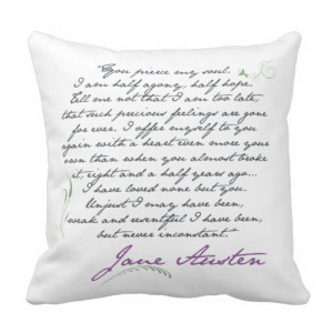 Jane Austen's Persuasion Quote #1 Square Pillow