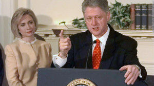 President Bill Clinton speaks about the Monica Lewinsky scandal at the ...