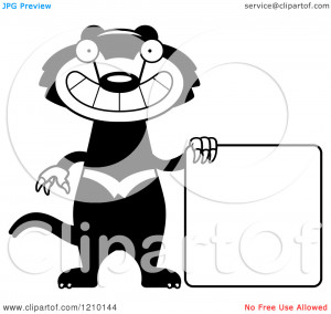 Cartoon of a Skinny Tasmanian Devil by a Sign - Royalty Free Vector ...